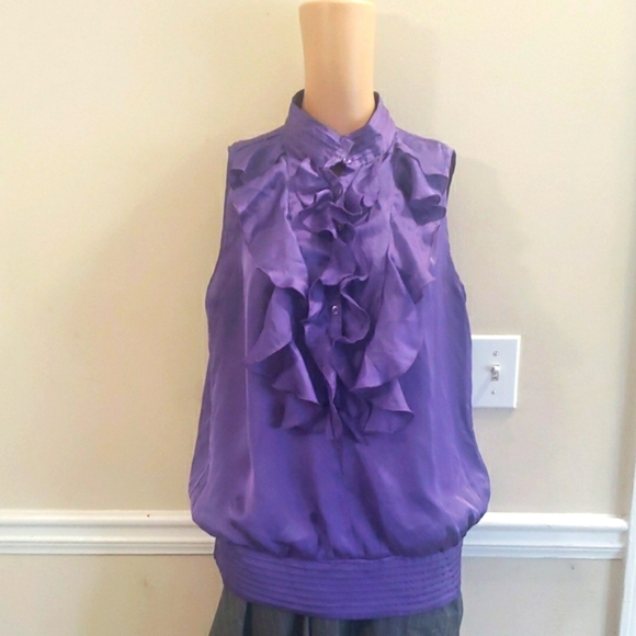 4/$20 Purple Ruffled Sleeveless Top - Picture 2 of 11